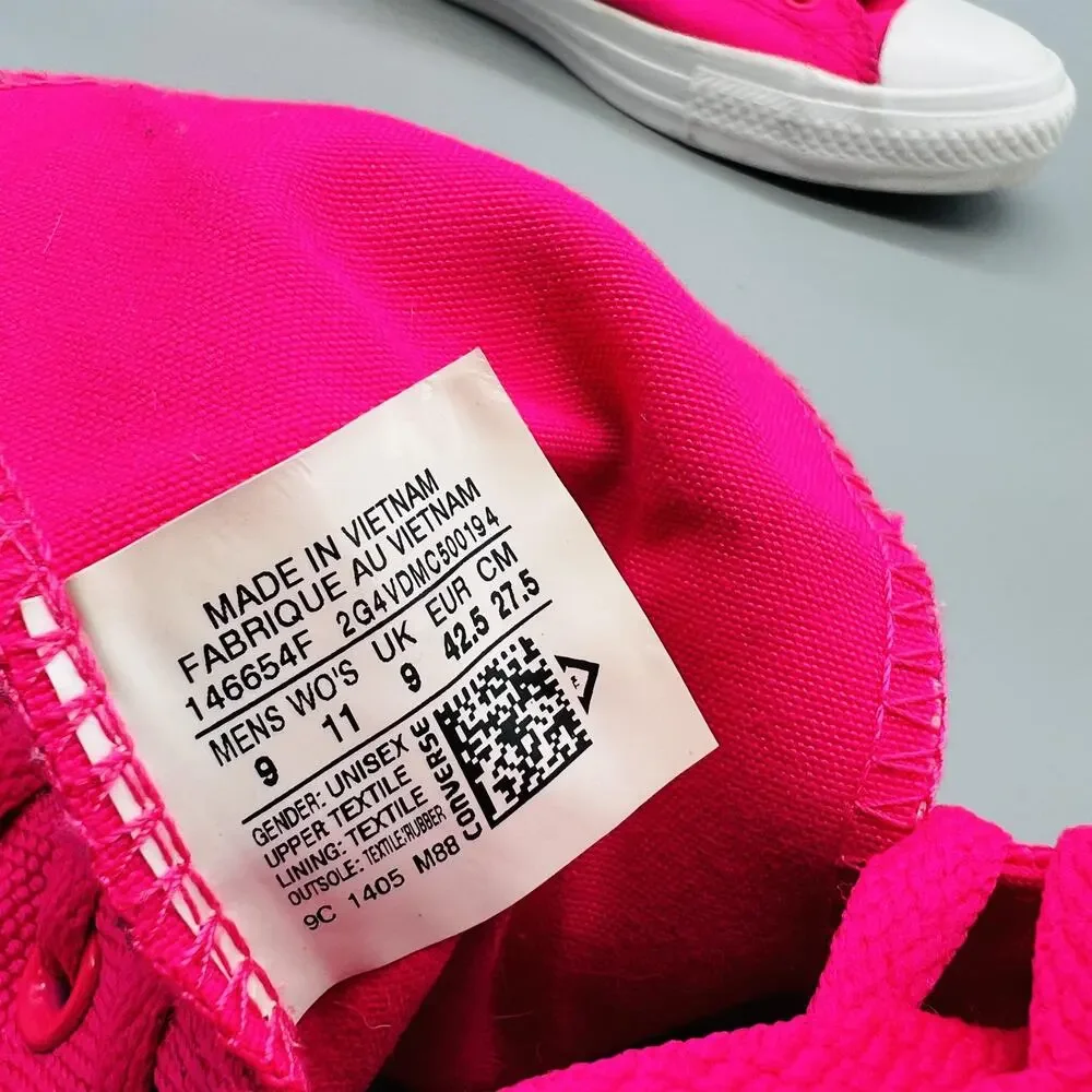 Converse Shoes Womens 11 Pink Canvas Chuck Taylor All Star 2 High Top Sneakers